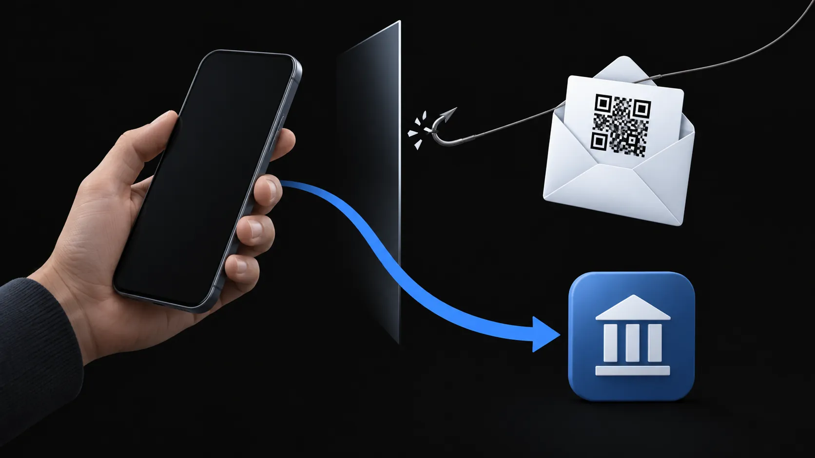 Skipping the QR code in an email and checking the request through the official app instead